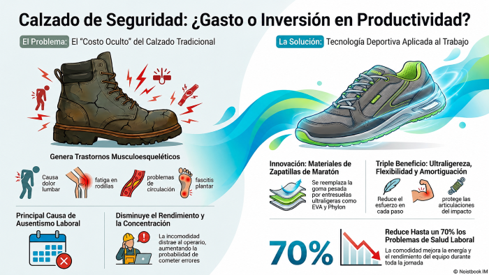 ¿Inversión o Gasto  El impacto oculto del calzado de seguridad en la productividad de tu empresa